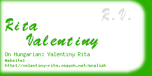rita valentiny business card